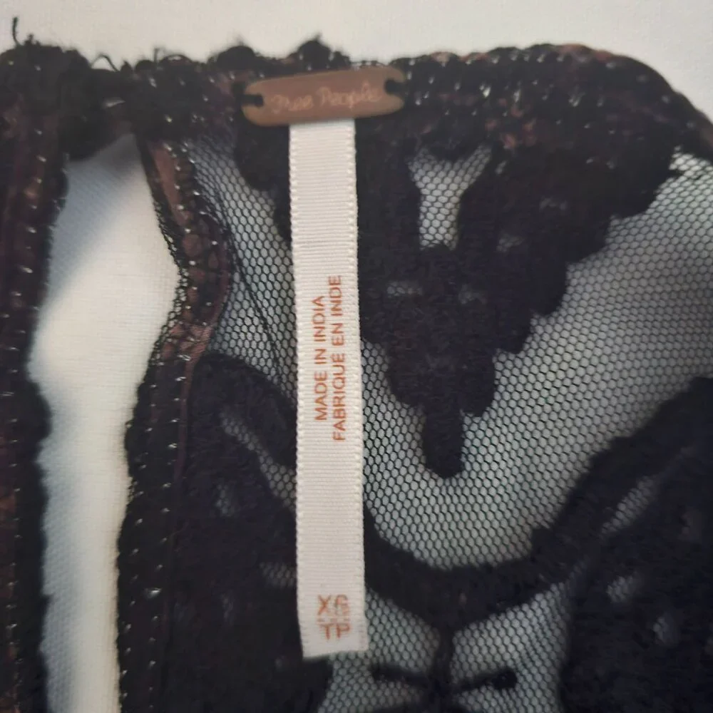 Free People Women's Midnight Garden Combo Sheer Long Sleeve Elsie Dress XS/TP - Picture 10 of 14